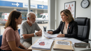 dvogado especialista em direito à saúde analisa exames e documentos médicos para ação judicial urgente de procedimento TAVI pelo SUS.